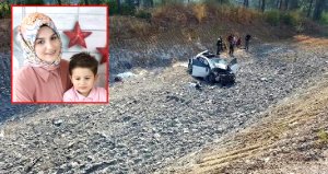 Otomobil şarampole devrildi, anne ve 2 yaşında oğlu hayatını kaybetti