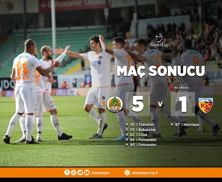 Alanyaspor, Kayserispor’u 5-1 yendi