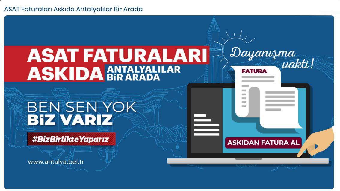 Büyükşehir Belediyesi ‘Askıda Fatura’ uygulaması başlattı