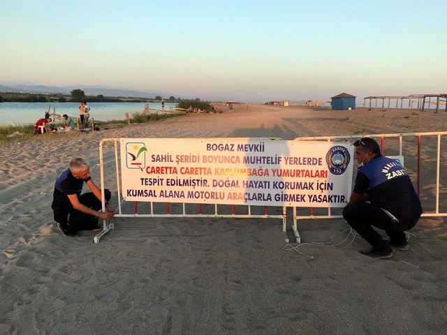 MANAVGAT BELEDİYESİ CARETTA YUVALARINA  HENDEKLİ KORUMA