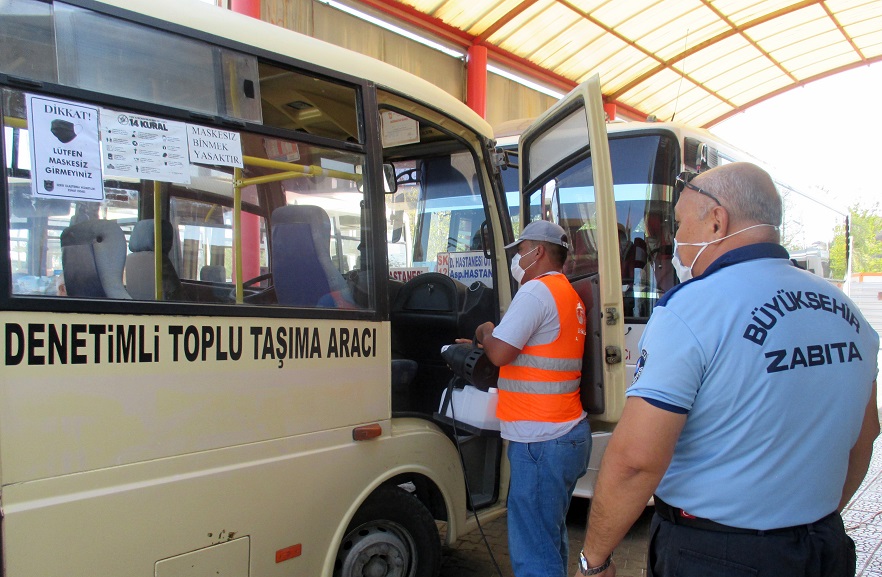 Serik’te toplu ulaşım araçları denetlendi