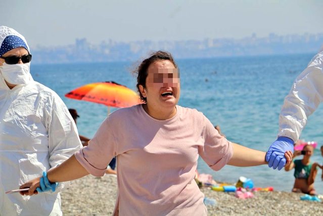 Karantinayı deldi, sahilde “ölmek istemiyorum” diye bağırıp ortalığı birbirine kattı