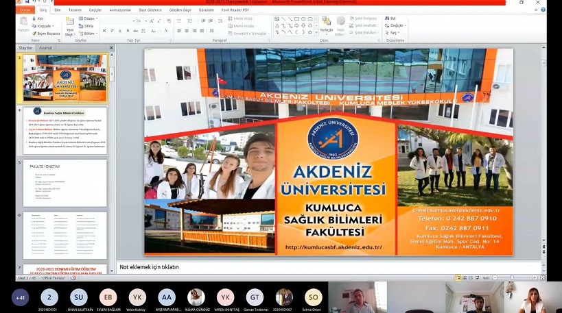 Kumluca Sağlık Bilimleri Fakültesi Öğrencileri İle Online Ortamda Tanıştı