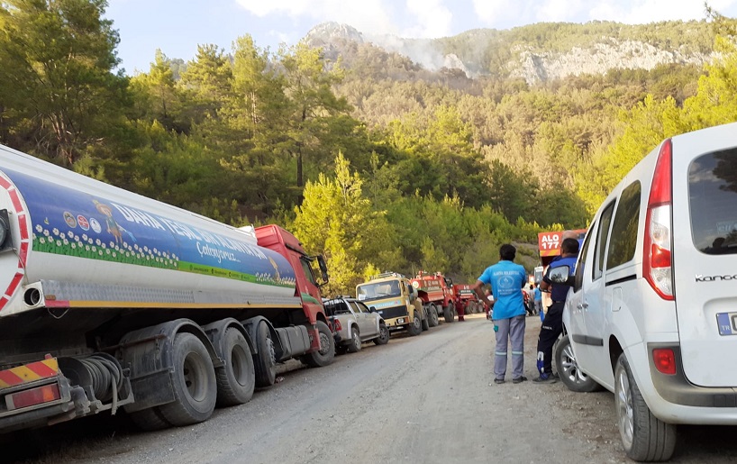 Orman yangınına Alanya Belediyesi’nden anında müdahale