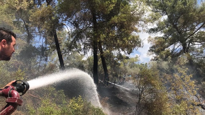 Demre Beymelek’te çıkan orman yangın söndürüldü