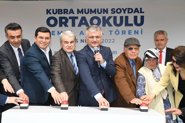 Vali Yazıcı Kübra-Mümün Soydal Ortaokulu’nun Temel Atma Törenine Katıldı