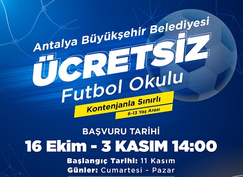 Ücretsiz Futbol Okulu 11 Kasım’da Eğitime Başlıyor