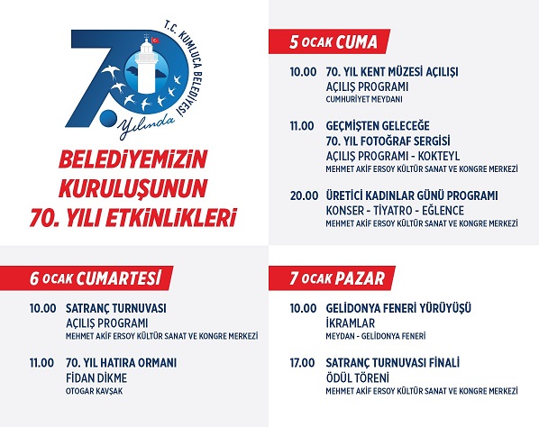 Kumluca Belediyesinin Kuruluşunun 70.Yılı Etkinlikleri Başlıyor
