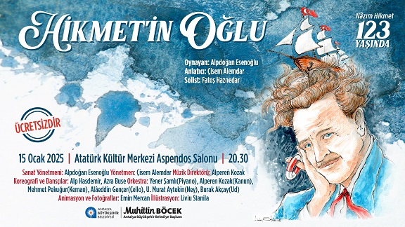 Antalya’da Nazım Hikmet Şiirlerle Anılacak