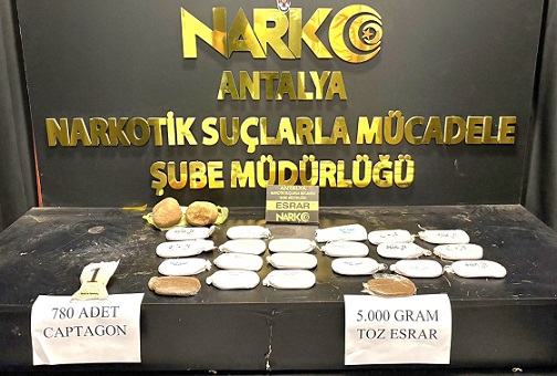 Antalya’da 1 haftada uyuşturucu madde suçundan 19 şahıs tutuklandı