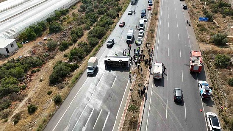 Antalya-Isparta Yolunda Korkutan Kaza